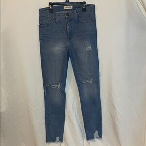 Madewell Light Blue Distressed Ankle Jeans
